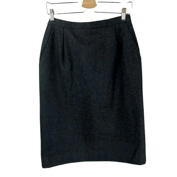 Vintage 90s Pendleton Skirt Knee Length Pencil Straight 100% Wool Gray 10 Petite - Picture 1 of 8